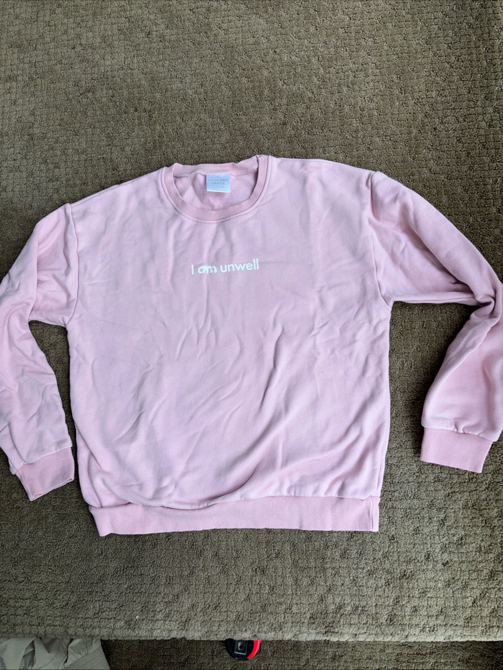 Pink Crewneck Sweatshirt - I am unwell barstool sports large